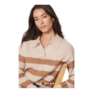EVEREVE Design History Paxton Stripe Polo Pullover Size Small
